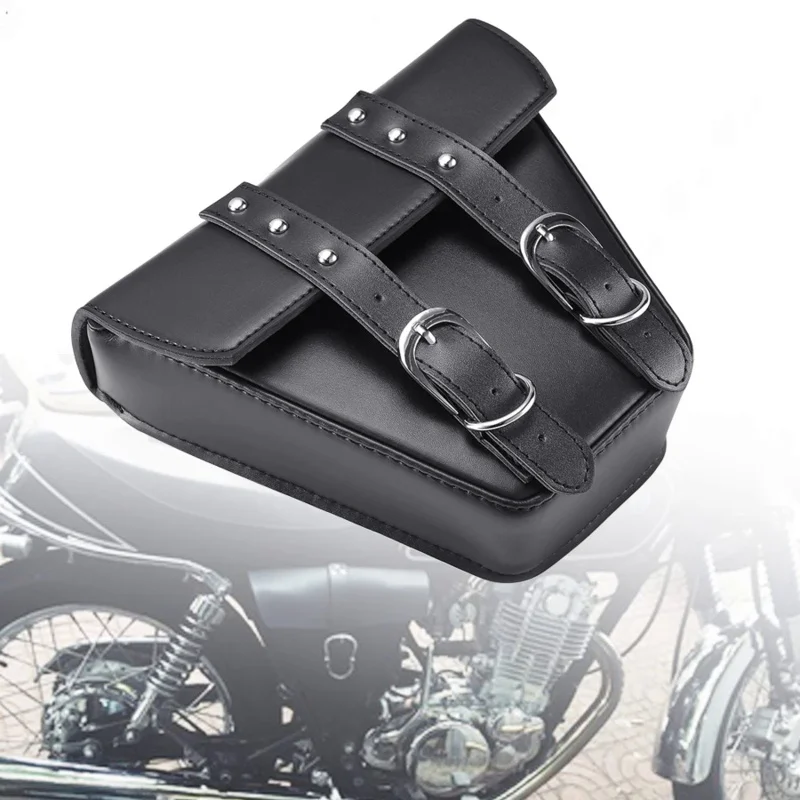 

Universal Motorcycle Saddlebag Leather Bag Storage Tool Pouch Left Side Saddle Bag For Harley Kawasaki Honda Suzuki Cafe Racer