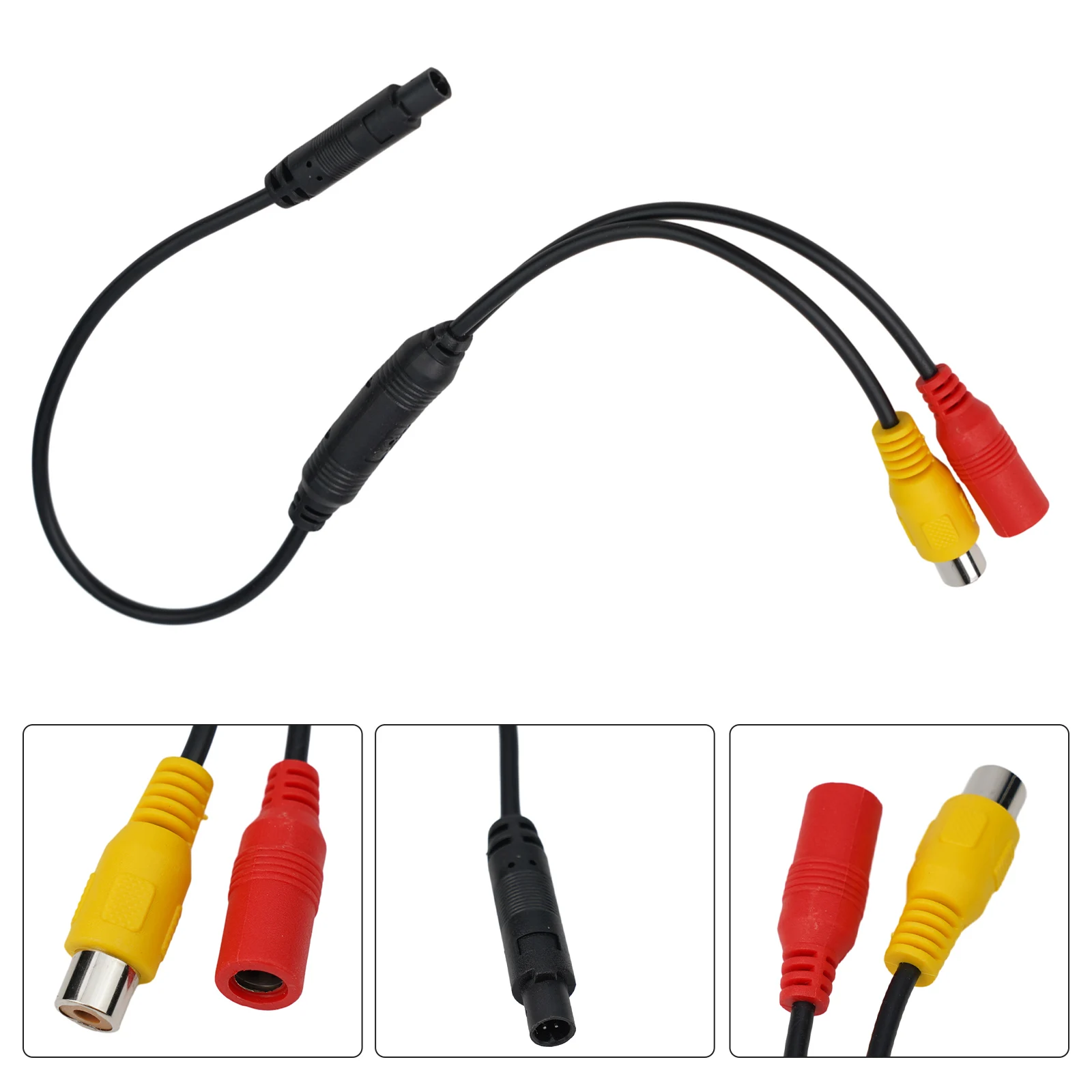 

1pc 12V For Rear-View Mirror DVR Car Camera Signal Harness Universal RCA CVBS Male To 4-PIN Female Conversion Cable 50cm