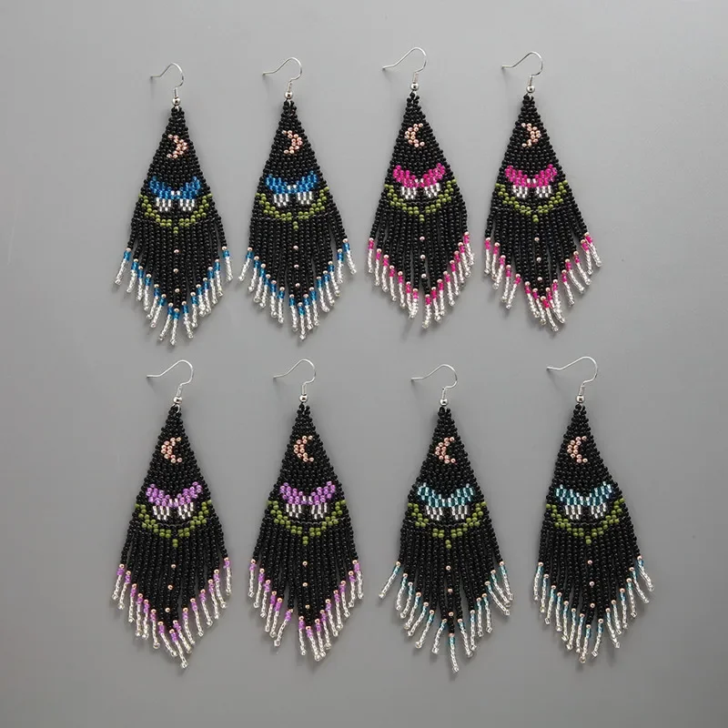 

Fringed earrings Hand woven fashion butterfly animal Beading Simplicity Bohemia alloy ma'am Rice bead earrings