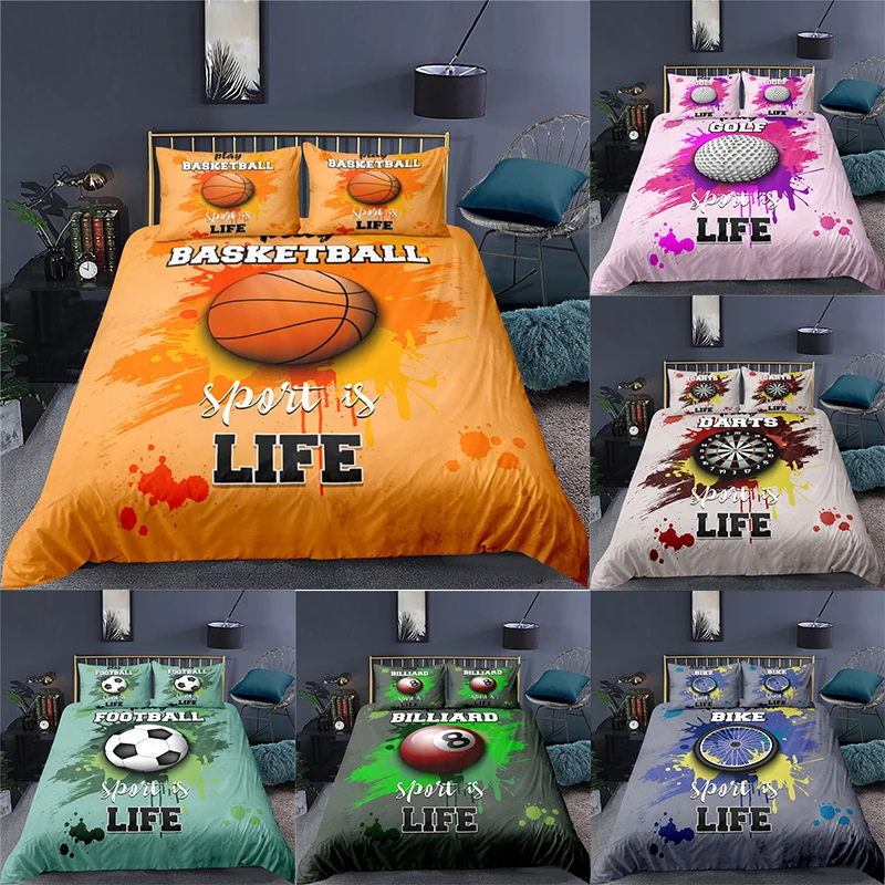 Bedding Sets Luxury 3D Basketball Print 2/3Pcs Kid Aldult Comfortable Duvet Cover Pillowcase Home Textile Single/Queen/King Size
Bedding Sets Luxury 3D Basketball Print 2/3Pcs Kid Aldult Comfortable Duvet Cover Pillowcase Home Textile Single/Queen/King Size