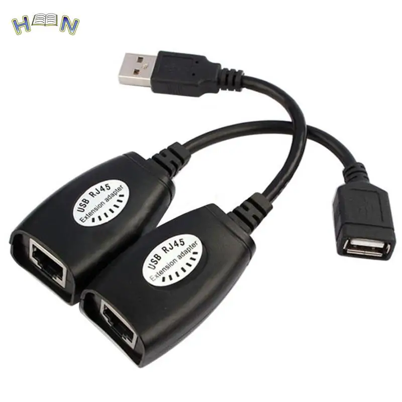 

USB 2.0 Male To Female Cat6 Cat5 Cat5e 6 Rj45 LAN Ethernet Network Extender Extension Repeater Adapter Converter Cable