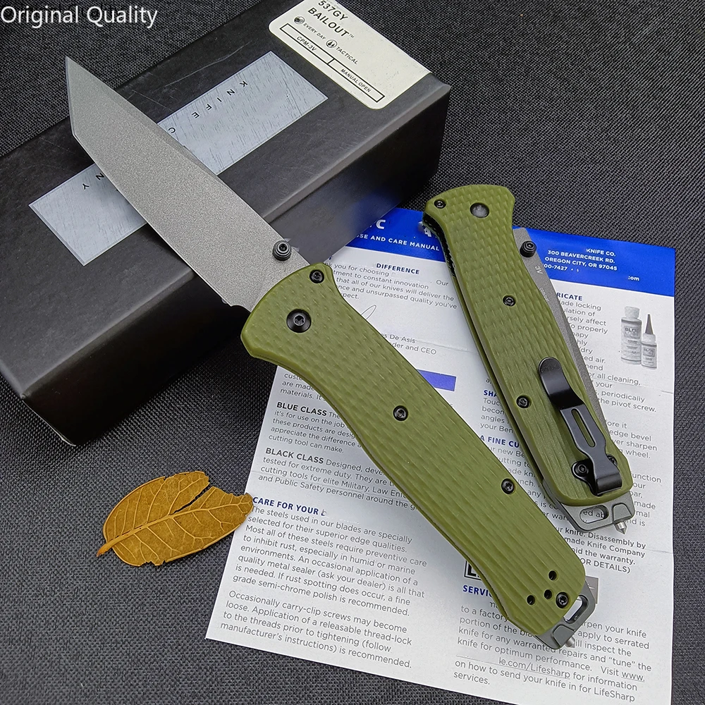 

537 Bailout BM Knife Self Defense Pocket Knives Outdoor EDC Survival Flipper Folding Knife Camping Hunting Tool Nylon Handle