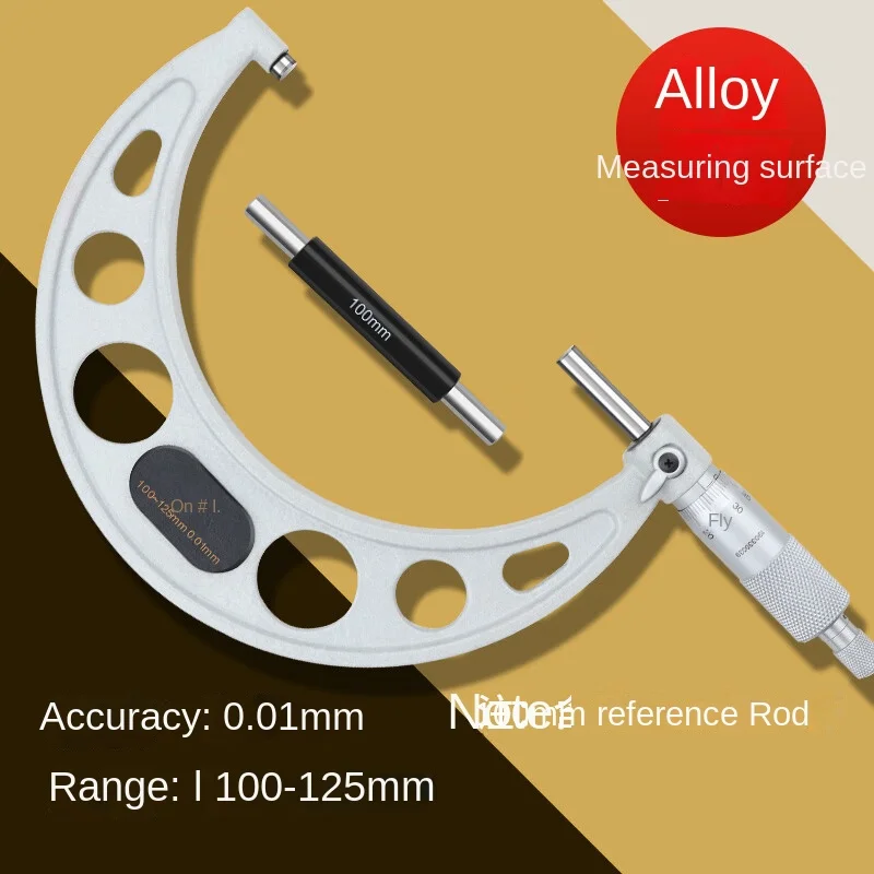Shanggong Outer Diameter Micrometer 0-25mm High Precision 0.001mm Micrometer Scale Index Card Spiral Dial Micrometer Range 100-1
Shanggong Outer Diameter Micrometer 0-25mm High Precision 0.001mm Micrometer Scale Index Card Spiral Dial Micrometer Range 100-1