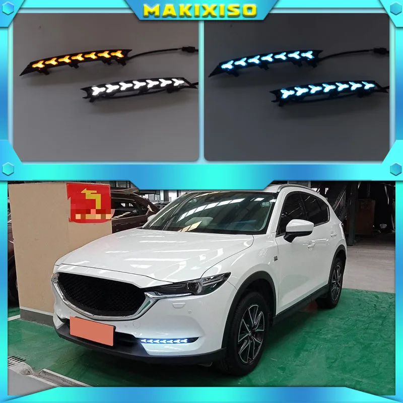 

For Mazda CX-5 CX5 2017 2018 2019 Dynamic Turn Signal Relay Waterproof Car DRL 12V LED Daytime Running Light Fog Lamp Decoration