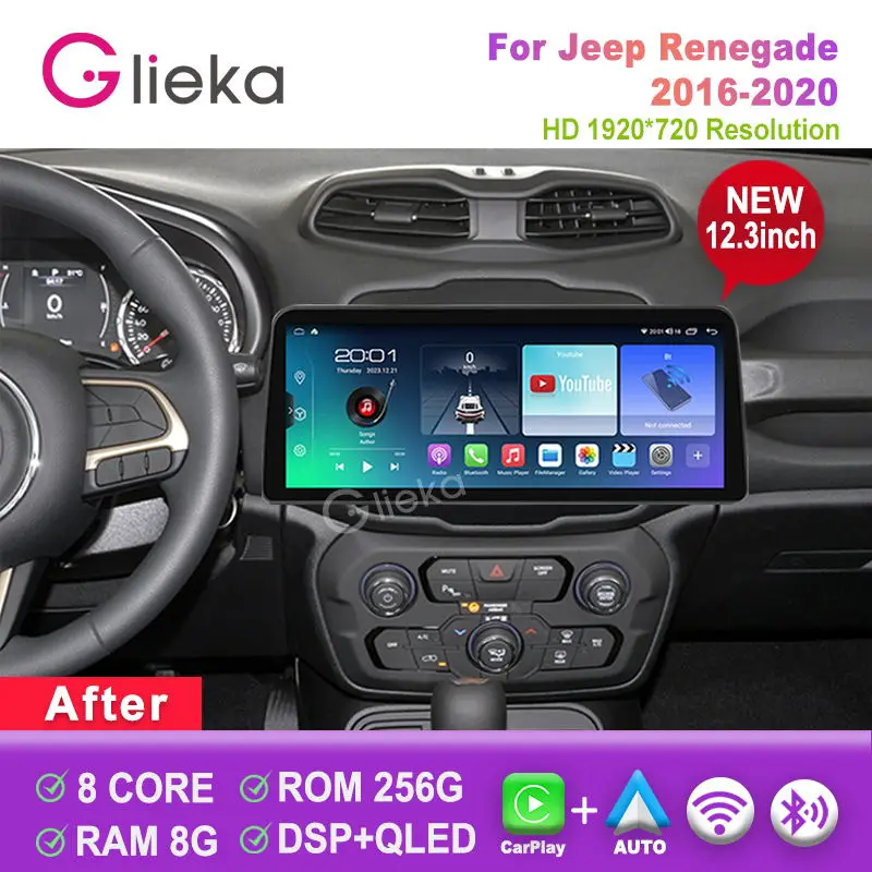 12.3 inch Carplay Screen Android For Jeep Renegade 2016-2020 Car Radio Stereo Multimedia Player GPS Navigation Head Unit
12.3 inch Carplay Screen Android For Jeep Renegade 2016-2020 Car Radio Stereo Multimedia Player GPS Navigation Head Unit