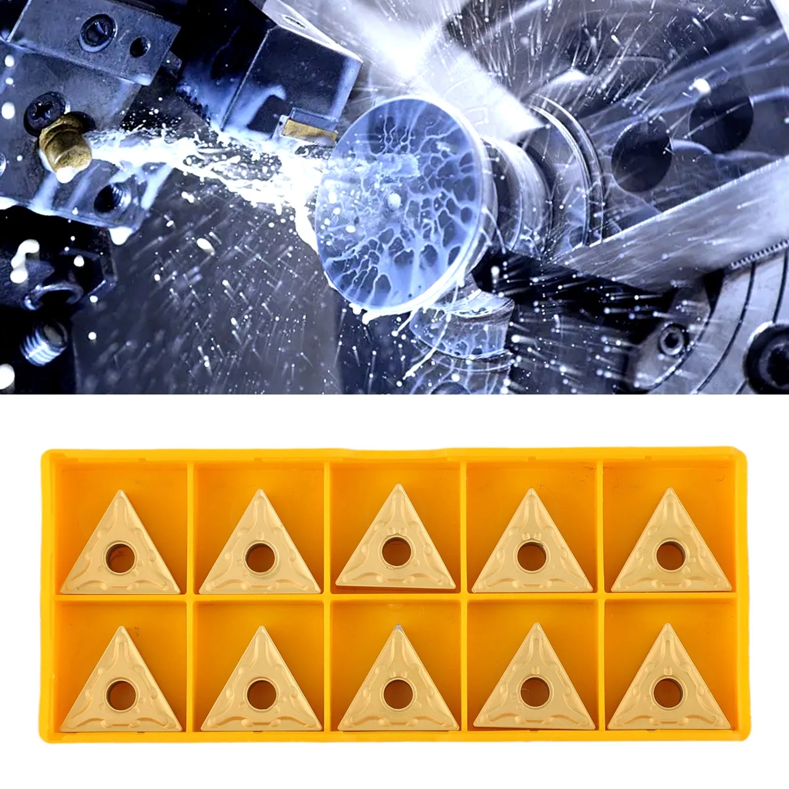 10Pcs Lathe Carbide Triangular Head Inserts Cutting Tools Replacement TNMG160404 MA Carbide Precision Grinding Insert
10Pcs Lathe Carbide Triangular Head Inserts Cutting Tools Replacement TNMG160404 MA Carbide Precision Grinding Insert