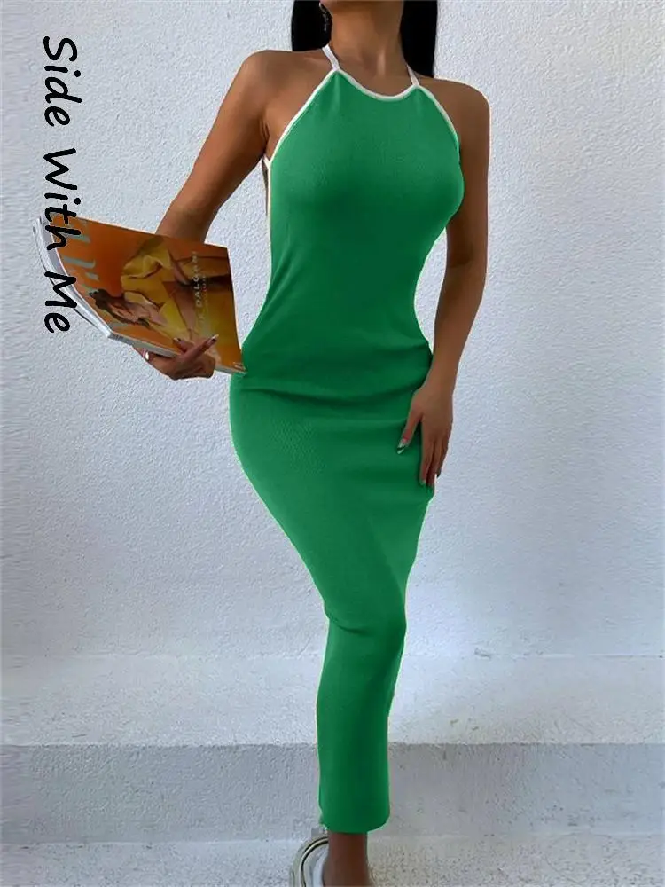 Side with Me Backless Sexy O Neck Sexy Sleeveless Woman Midi Dresses 2022 Summer Party Club Robe Halter Solid Color Women Dress
Side with Me Backless Sexy O Neck Sexy Sleeveless Woman Midi Dresses 2022 Summer Party Club Robe Halter Solid Color Women Dress