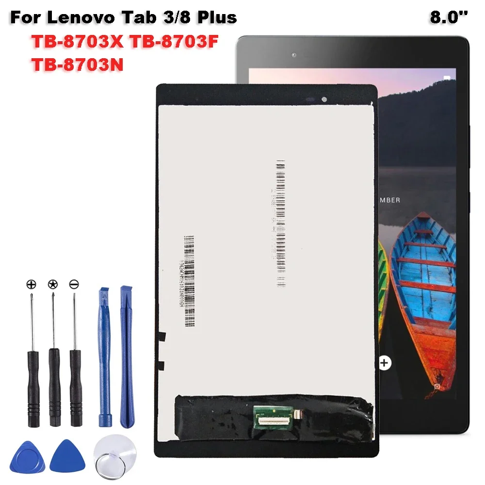 

ЖК-дисплей для Lenovo Tab 3 Plus 8703X, 16 ГБ, телефон TB-8703X TB-8703 8703N 8703F, сенсорный экран с цифровым преобразователем в сборе