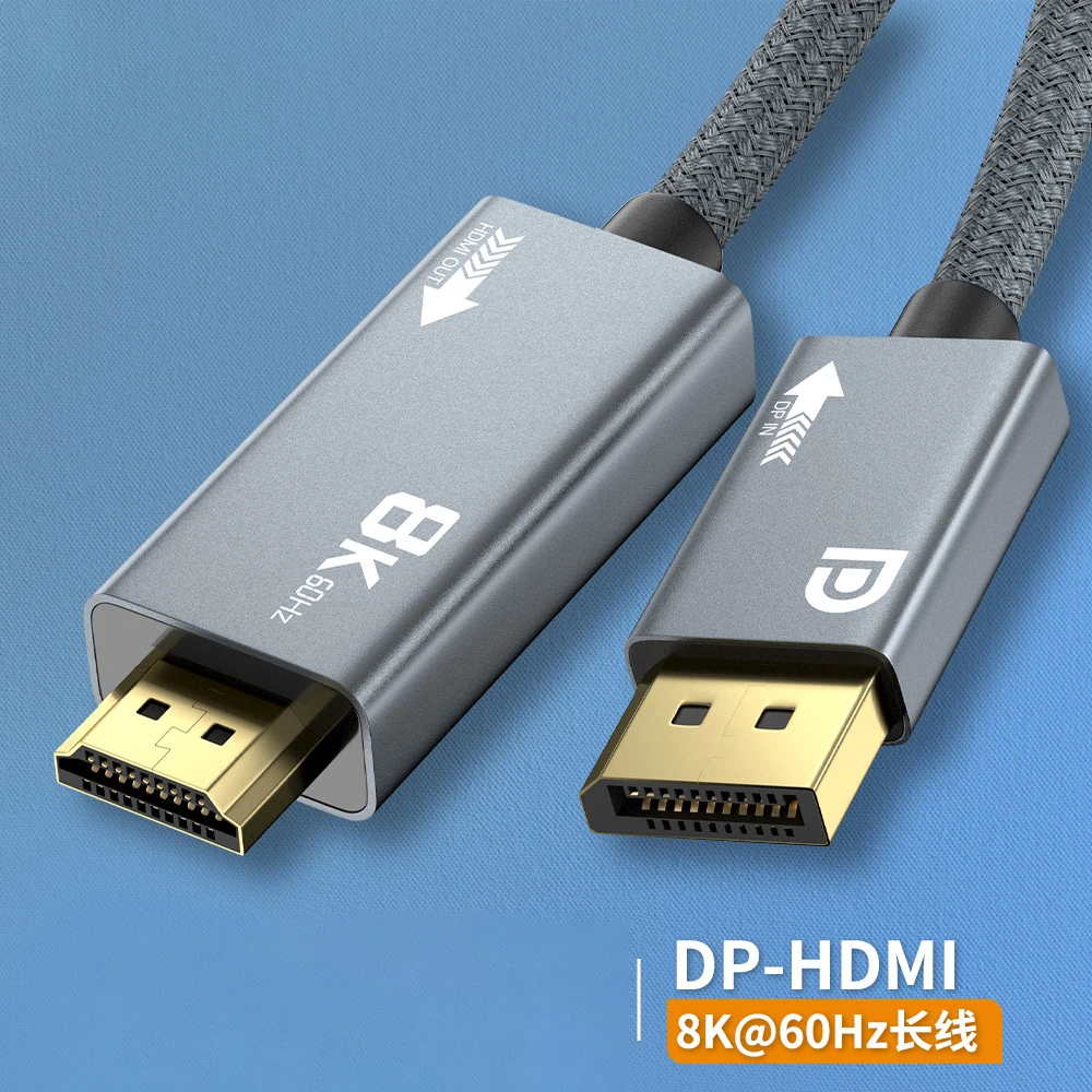 Новый направленный кабель 8K DisplayPort-HDMI, ультраскоростной 32 Гбит/с HDR-кабель для проектора HDTV DP1.4 к HD2.1
Новый направленный кабель 8K DisplayPort-HDMI, ультраскоростной 32 Гбит/с HDR-кабель для проектора HDTV DP1.4 к HD2.1