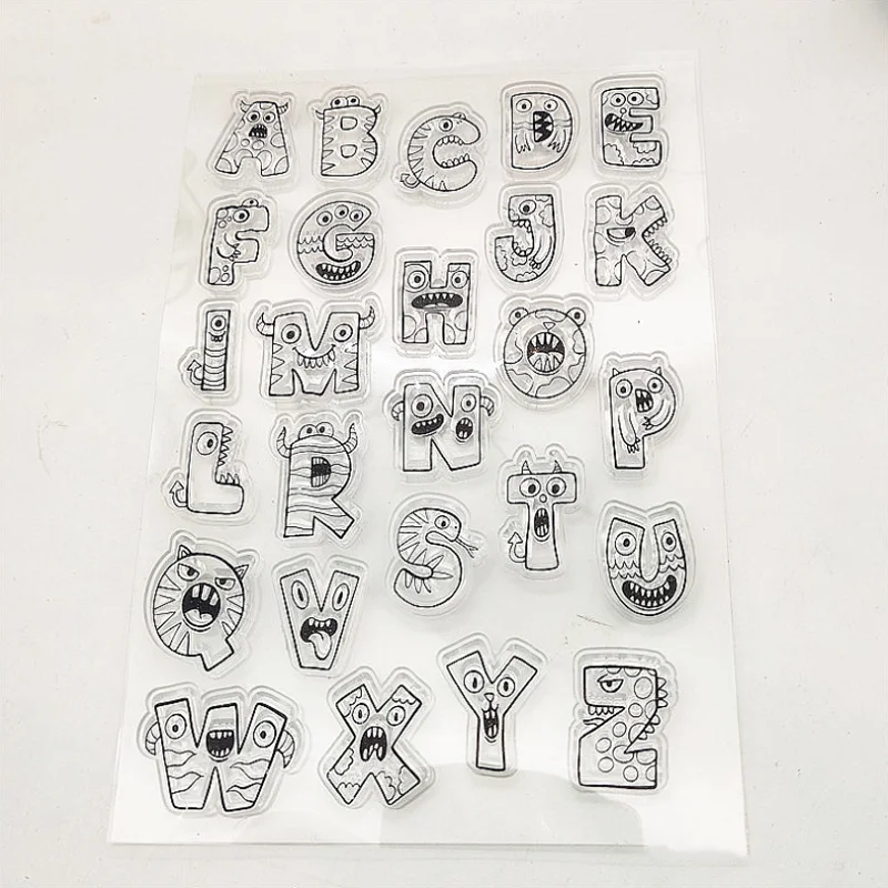 

English Alphabet Transparent Silicone Finished Stamp Journal DIY Scrapbook Rubber Coloring Embossed Stencils Decoration Reusable