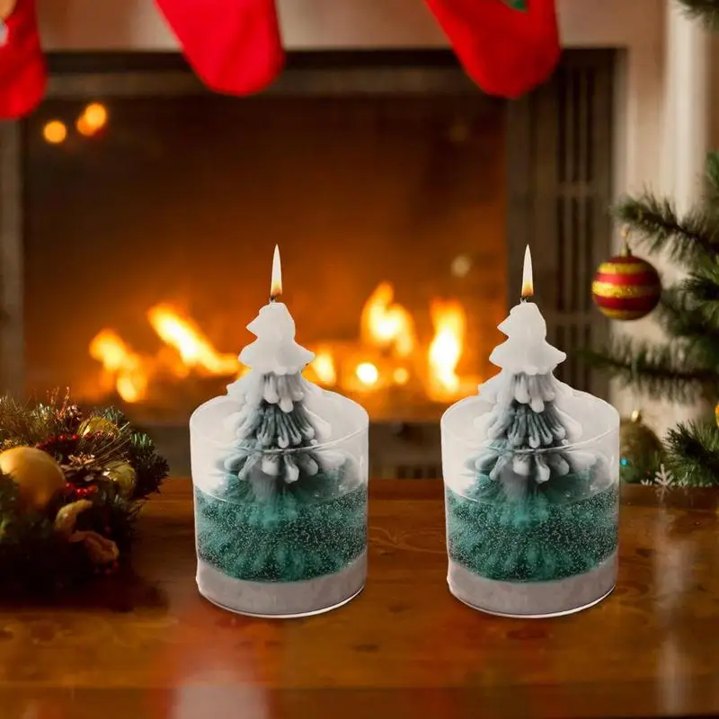 

Christmas Tree Tapered Candle Winter Pine Tree Aromatherapy Candles Pine Tree Holiday Ornaments Christmas Candles Gifts