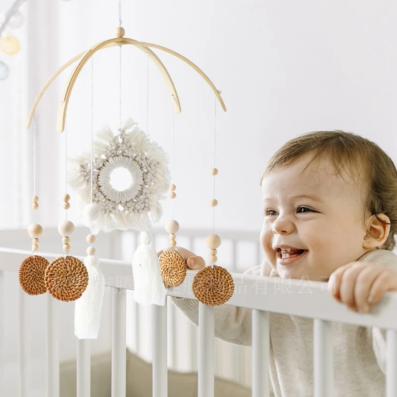 Bohemian Style Hand-Woven Flower Bed Bell Soothing Baby Bedside Sleeping Wind Chimes Pendant Hanging Bell Toy
Bohemian Style Hand-Woven Flower Bed Bell Soothing Baby Bedside Sleeping Wind Chimes Pendant Hanging Bell Toy