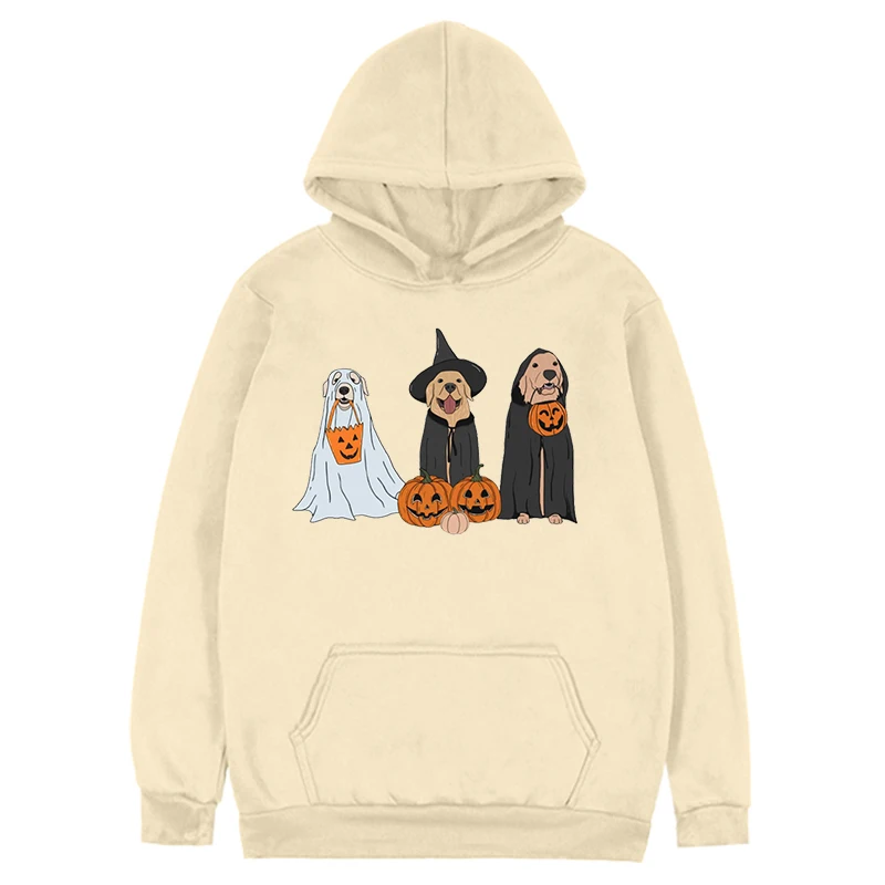 

Halloween Sweatshirt Ghost Halloween Dog Hoodies Women Fall Hoodie Pumpkin Spooky Season Top Dog Lover Gift