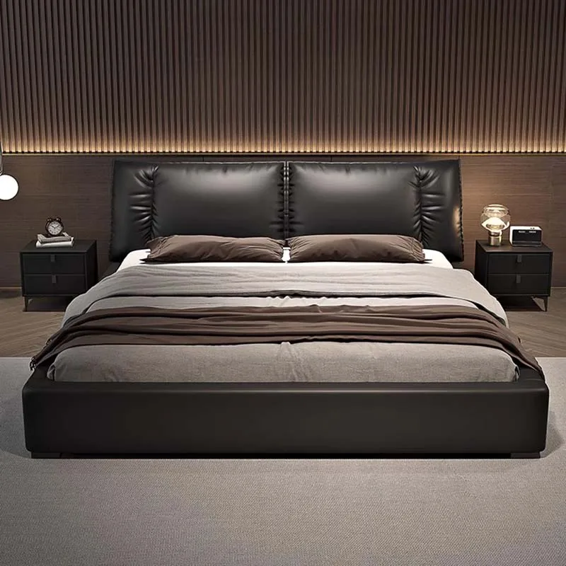 Modern Bedroom Bed Nordic Aesthetic Leather Multifunctional Queen Size Bed Storage Wood Cama De Matrimonio Home Furniture
Modern Bedroom Bed Nordic Aesthetic Leather Multifunctional Queen Size Bed Storage Wood Cama De Matrimonio Home Furniture