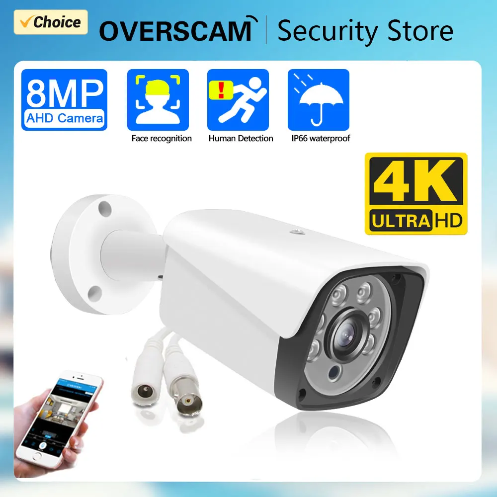 

4K 8MP AHD CCTV Bullet Camera BNC 5MP Face Detection Outdoor Security Analog Video Surveillance Cameras for AHD DVR System XMEYE