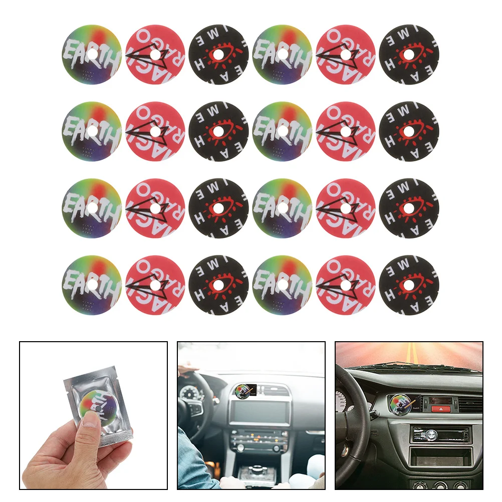 

24 Pcs Aromatherapy Tablets Vent Clips Air Freshener Record Refill Pads Car Scented Fragrant Essential Oil Fresheners