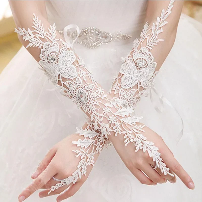 Elegant White Lace Long Wedding Gloves for Bride Crystal Fingerless Elbow Long Bridal Gloves Women Wedding Accessories SL
Elegant White Lace Long Wedding Gloves for Bride Crystal Fingerless Elbow Long Bridal Gloves Women Wedding Accessories SL