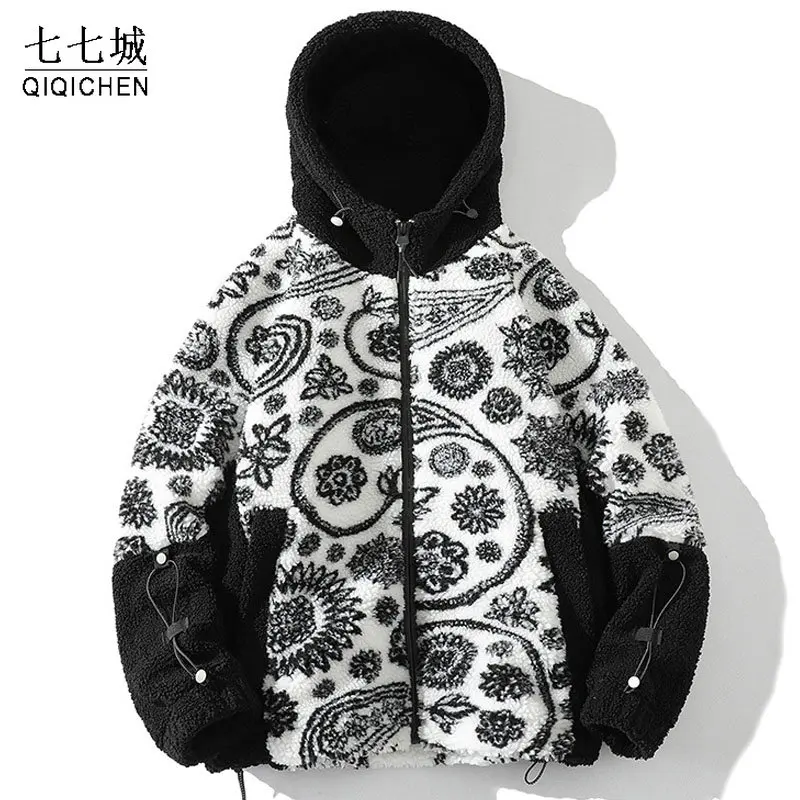 Winter Lambswool Bomber Jacket Men Paisley Pattern Cotton Fleece Hooded Jackets Warm Stand Collar Coat Unisex Casual Outwear
Winter Lambswool Bomber Jacket Men Paisley Pattern Cotton Fleece Hooded Jackets Warm Stand Collar Coat Unisex Casual Outwear