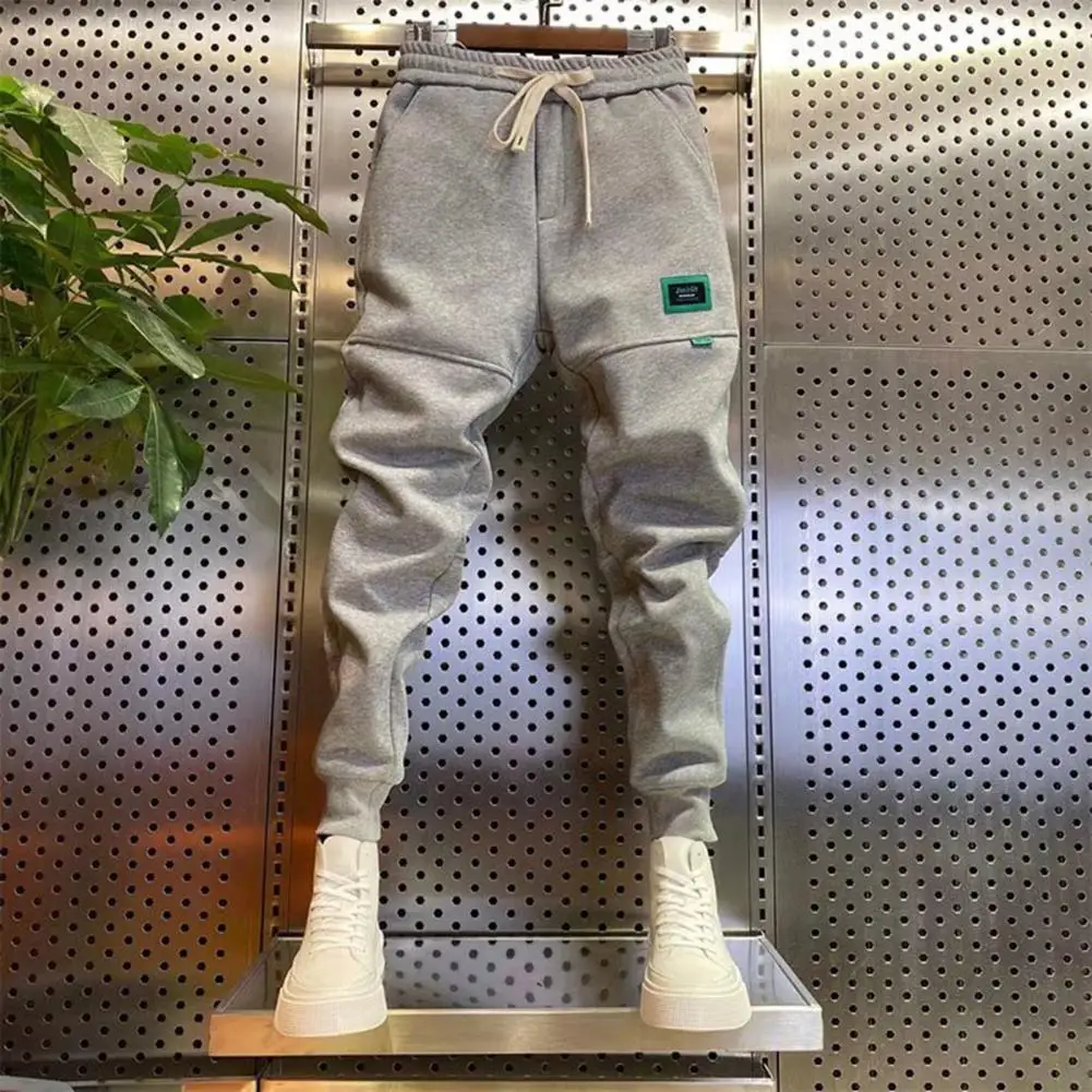 Lace-up Elastic Waist Trousers Men Solid Color Pants Thick Plush Ankle-banded Men's Pants with Drawstring Waist for Fall
Lace-up Elastic Waist Trousers Men Solid Color Pants Thick Plush Ankle-banded Men's Pants with Drawstring Waist for Fall