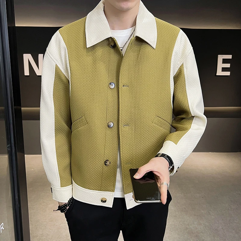 2023 Spring New Color-blocking Design Jacket Men Fashion Casual Lapel Coat Streetwear Outwear Jaqueta Masculina Men Clothing
2023 Spring New Color-blocking Design Jacket Men Fashion Casual Lapel Coat Streetwear Outwear Jaqueta Masculina Men Clothing