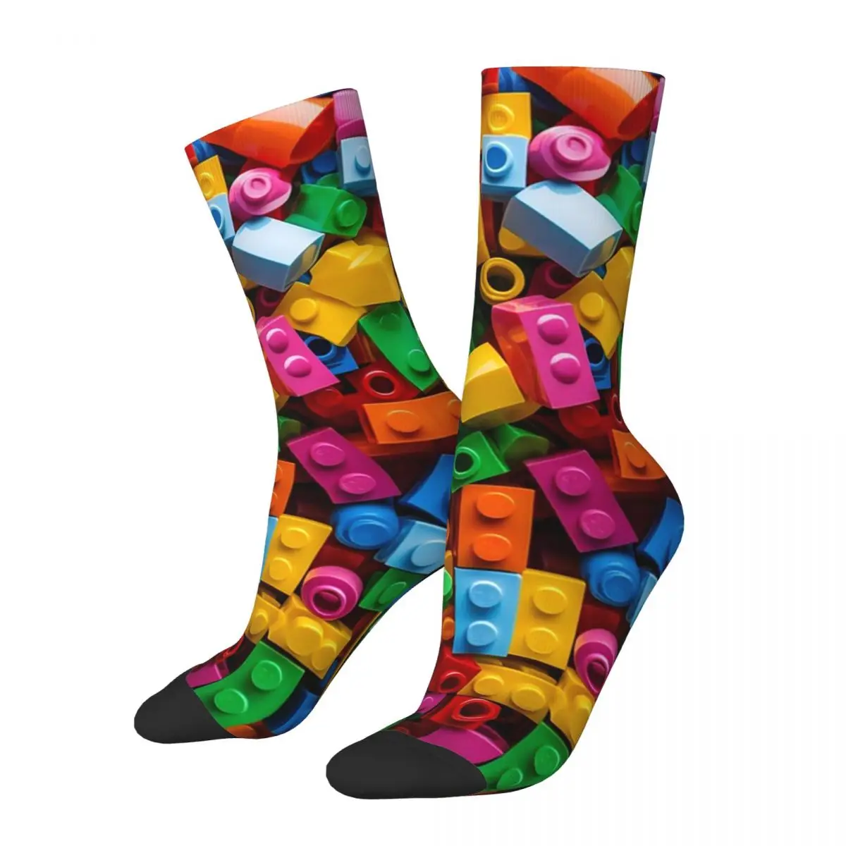 

Носки Lego текстурные 2 шт., Супермягкие чулки в стиле Харадзюку, всесезонные длинные, аксессуары для мужчин и женщин, подарок на день рождения