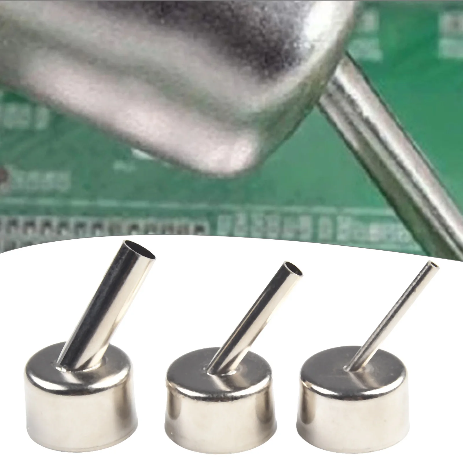 3pcs Welding Nozzle For Hot Air Gun 45° Degree Curved Angle For Traditional 858 Series & Pump Type Hot Desoldering Station
3pcs Welding Nozzle For Hot Air Gun 45° Degree Curved Angle For Traditional 858 Series & Pump Type Hot Desoldering Station