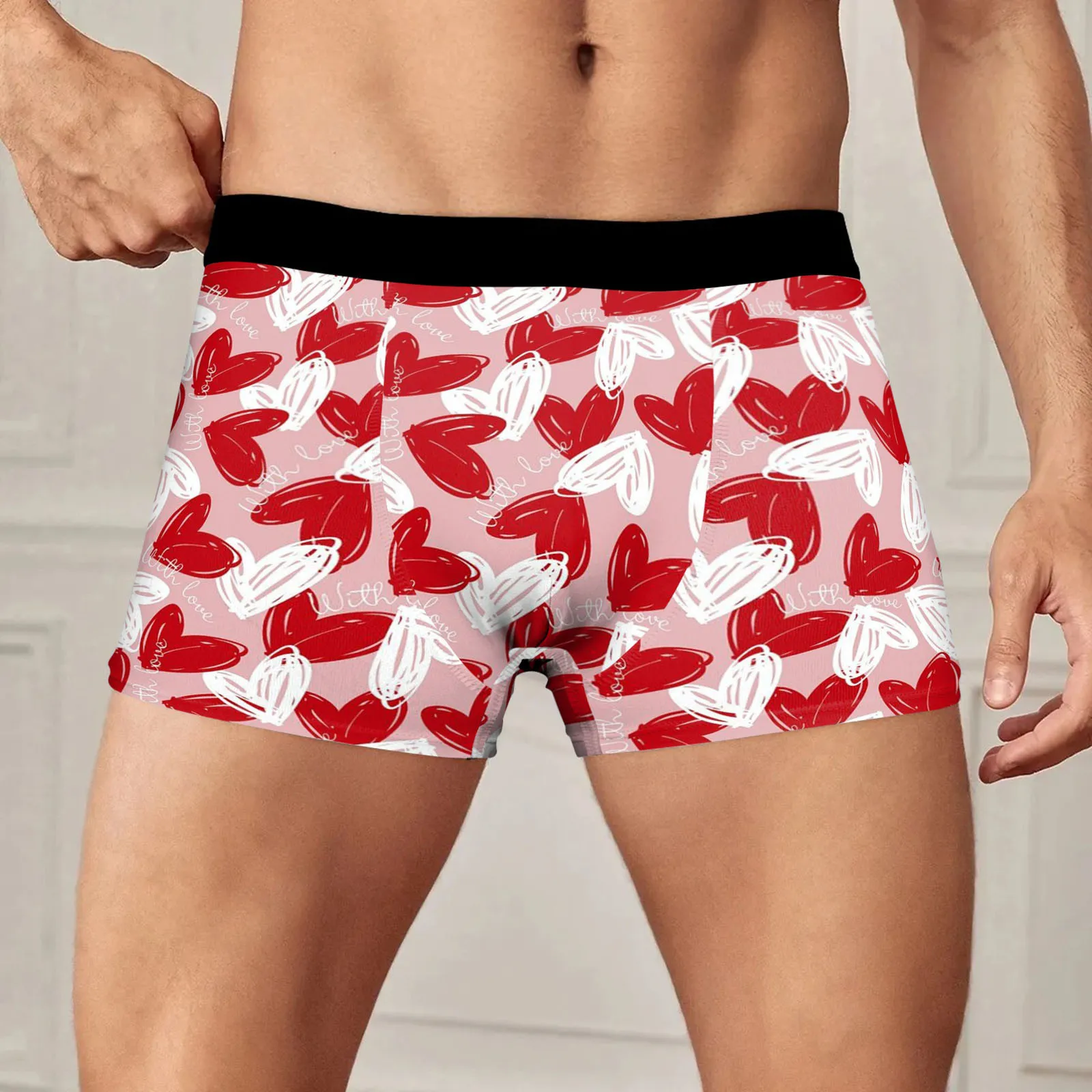 Mens Panties Boxershorts Casual Comfort Valentines Day Heart Printed Boxers Underwear Low Waist Stretchy Wide Band Underwear
Mens Panties Boxershorts Casual Comfort Valentines Day Heart Printed Boxers Underwear Low Waist Stretchy Wide Band Underwear