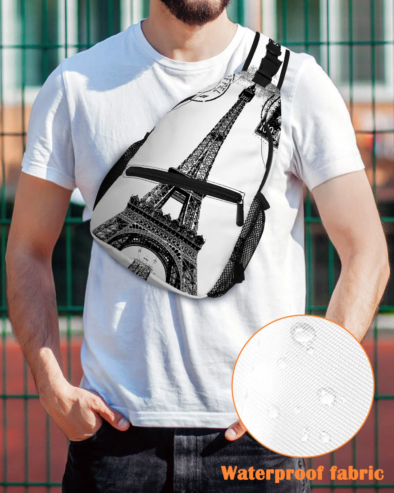 Eiffel Tower Retro Vintage Stamp Black White Chest Bags for Women Men Waterproof Shoulder Bag Outdoor Travel Sport Crossbody Bag
Eiffel Tower Retro Vintage Stamp Black White Chest Bags for Women Men Waterproof Shoulder Bag Outdoor Travel Sport Crossbody Bag
