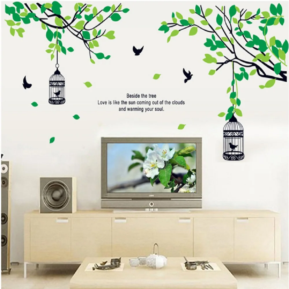 

Tree Branch Bird Nest Removable Wall Sticker Romantic Tv Sofa Of Head Home Decor