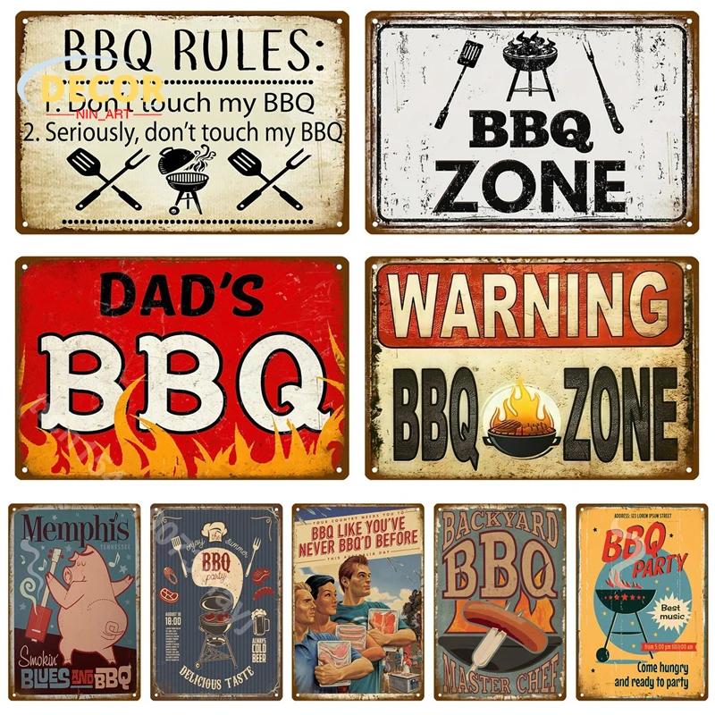 BBQ RULES Metal Tin Sign Poster for Vintage Posters Decorative Iron Plate Plaque Signs Decor Art Wall Room Decors Decoration
BBQ RULES Metal Tin Sign Poster for Vintage Posters Decorative Iron Plate Plaque Signs Decor Art Wall Room Decors Decoration