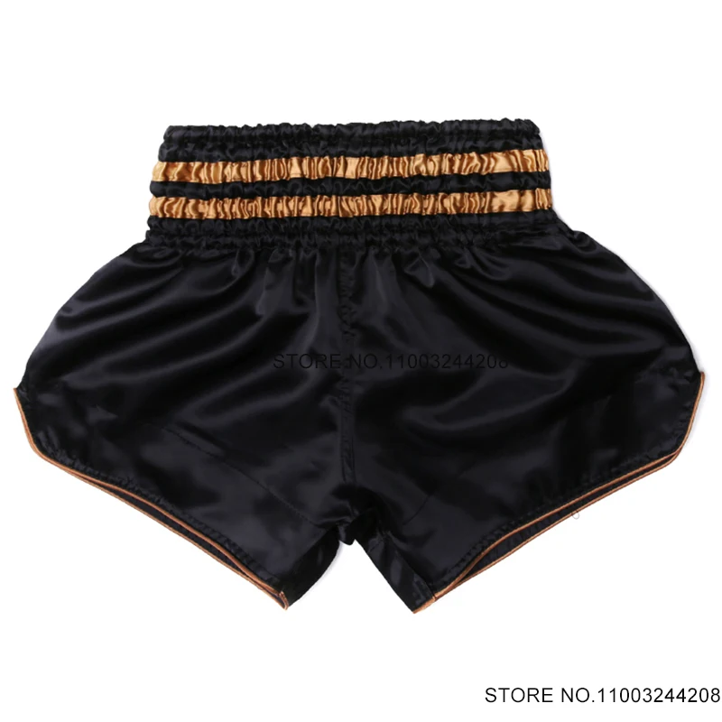 

Шорты для бокса Muay Thai без логотипа, простые боксерские шорты для мужчин и женщин, Детские тренировочные штаны в стиле бойцовская клетка с блестящими граммами для кикбоксинга