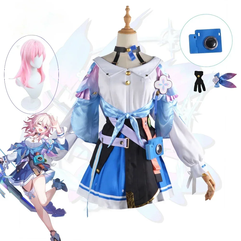 

Honkai: Star Rail March 7th Cosplay Costume Halloween Party Cosplay Game Cos Carnival Halloween Party Outfit Women Dress Uniform