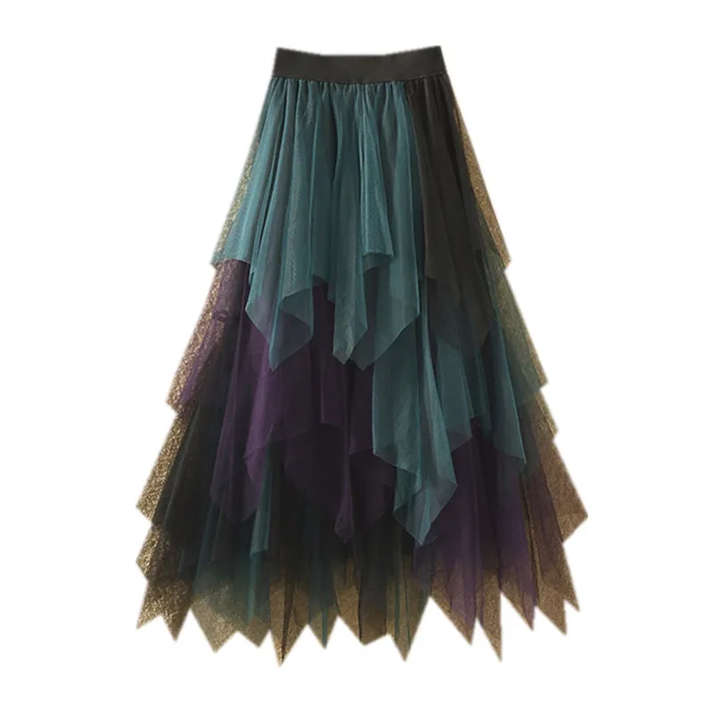 Muli-color Patchwork Irregular Women Mesh Beach Skirts A-line Summer TUTU Tulle Skirt Fashion All Match High Waist Pleated Skirt
Muli-color Patchwork Irregular Women Mesh Beach Skirts A-line Summer TUTU Tulle Skirt Fashion All Match High Waist Pleated Skirt