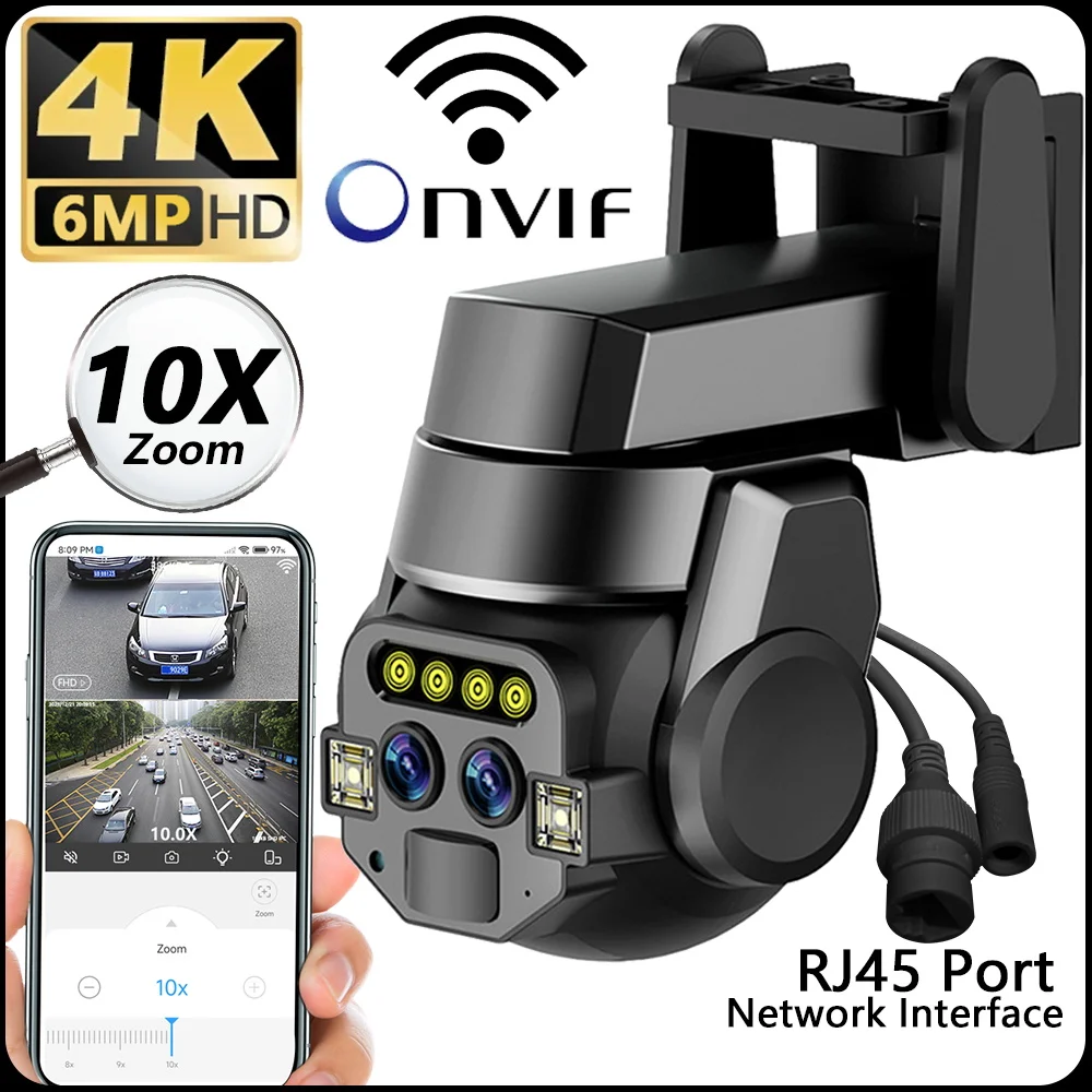 Outdoor AI intelligent wifi binocular 10x zoom 6MP high-definition color night vision monitoring camera IP66 waterproof
Outdoor AI intelligent wifi binocular 10x zoom 6MP high-definition color night vision monitoring camera IP66 waterproof