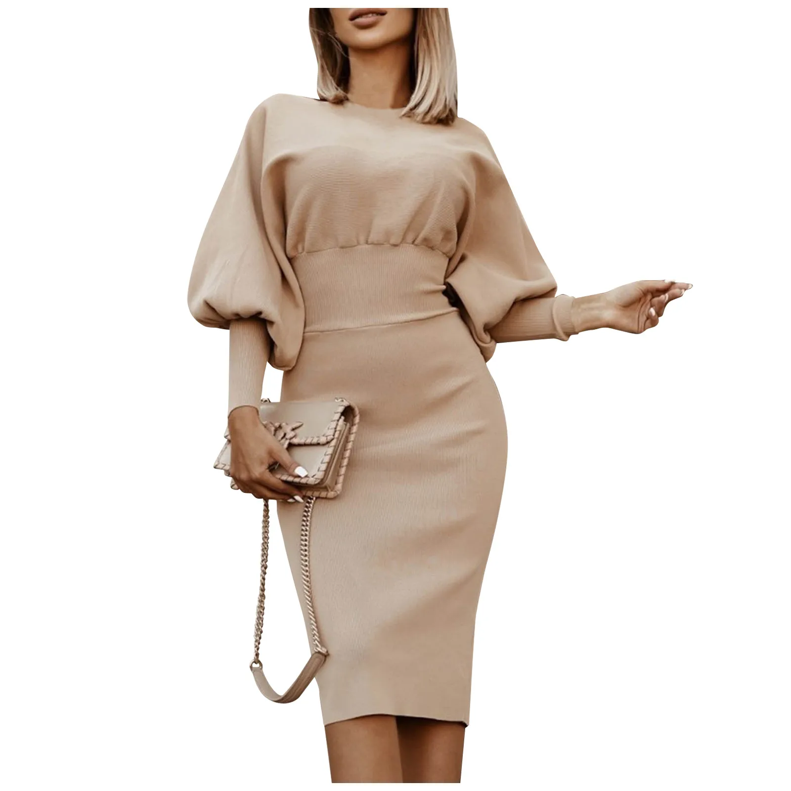 Женское однотонное платье с длинным рукавом, модное женское платье-футляр с круглым вырезом, облегающее осеннее женское платье с талией, уличная одежда, платья
Женское однотонное платье с длинным рукавом, модное женское платье-футляр с круглым вырезом, облегающее осеннее женское платье с талией, уличная одежда, платья