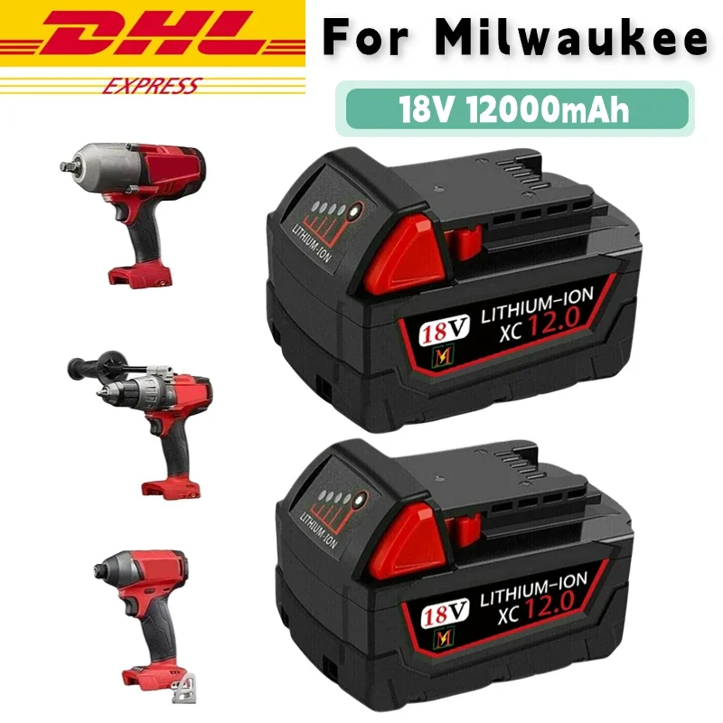 Original 18V 12Ah For Milwaukee M18 battery 48-11-1815 48-11-1850 2604-22 2604-20 2708-22 2607-22 power Tools Battery
Original 18V 12Ah For Milwaukee M18 battery 48-11-1815 48-11-1850 2604-22 2604-20 2708-22 2607-22 power Tools Battery