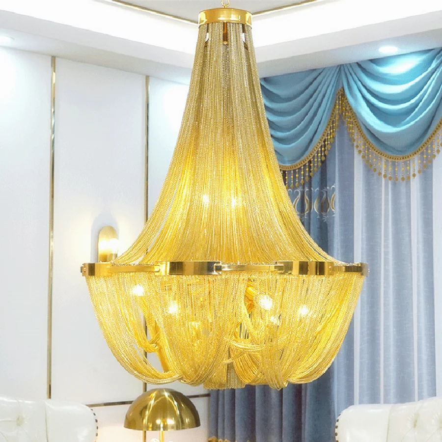 Luxury Silver Chain Led Chandelier Living Room Modern Home Decor Indoor Lighting Creative Round Design Lustre Gold Pendant Lamp
Luxury Silver Chain Led Chandelier Living Room Modern Home Decor Indoor Lighting Creative Round Design Lustre Gold Pendant Lamp
