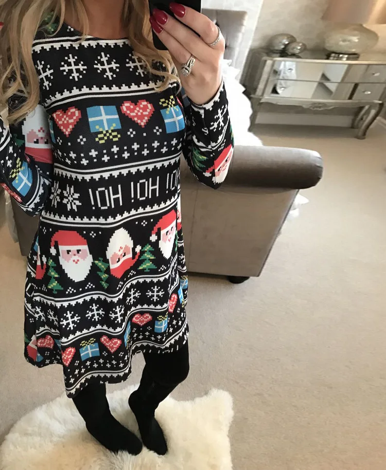 Christmas Womens Short Dresses 2023 Spring Fashion Christmas Tree Snowflake Print Casual Round Neck Long Sleeve Daily Mini Dress
Christmas Womens Short Dresses 2023 Spring Fashion Christmas Tree Snowflake Print Casual Round Neck Long Sleeve Daily Mini Dress