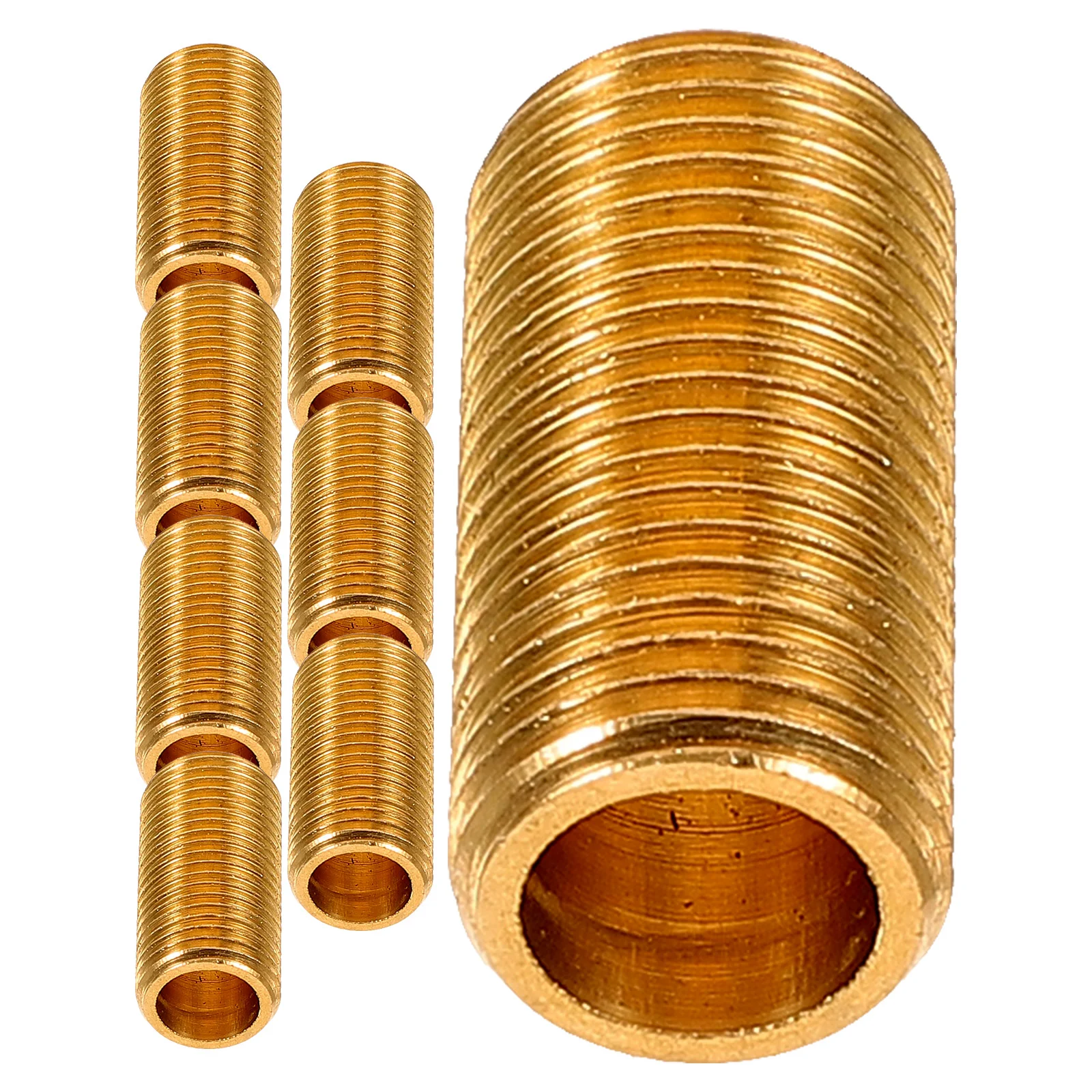 

8 Pcs Brass Dental Tube Pendant Light Fixtures Extension Rod Coupling Lamp Hardware for Copper Repair Kit Thread