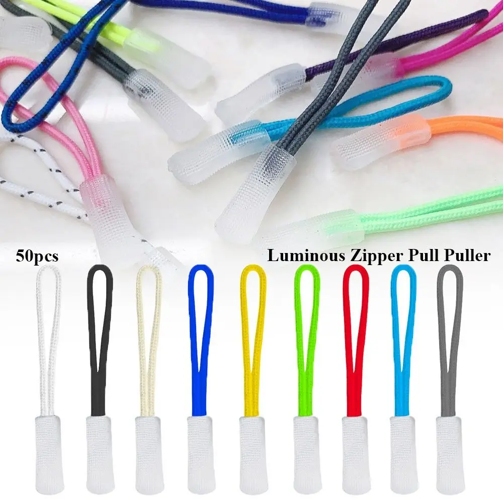 

50PCS Clothing Suitcase Tent Backpack Bags Clip Buckle Zipper Pull Ends Lock Zips Zip Puller Replacement Cord Rope Pullers