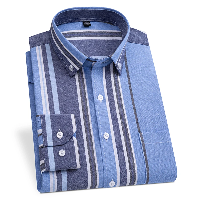 New in shirt 60%cotton long-sleeve shirts for men Smart Casual plain shirt striped plaid slingle pocket tops designer clothes
New in shirt 60%cotton long-sleeve shirts for men Smart Casual plain shirt striped plaid slingle pocket tops designer clothes