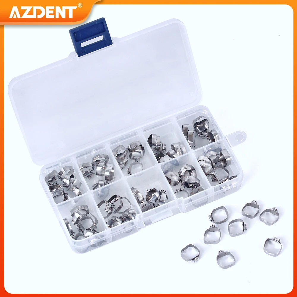 

80pcs/Box AZDENT Dental Orthodontic Buccal Tube with Bands 1st Molar 36#-40+# M Series Convertible Single Tube Roth.022 U1 L1