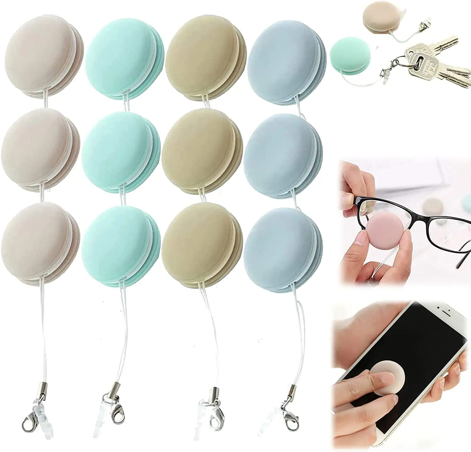 12Pcs Macaron Mobile Phone Screen Cleaning Brush Wipe Cleaner Ball Portable Keychain for Mobile Computer Electronic Devices
12Pcs Macaron Mobile Phone Screen Cleaning Brush Wipe Cleaner Ball Portable Keychain for Mobile Computer Electronic Devices