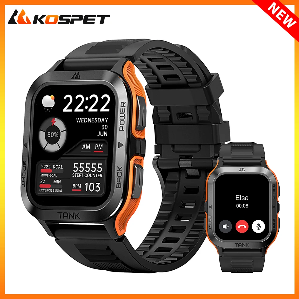 KOSPET TANK M2 70 Sports Modes 1.85" Ultra Large HD Display Smart Watch For Android & IOS Rugged Military Fitness Smartwatch
KOSPET TANK M2 70 Sports Modes 1.85" Ultra Large HD Display Smart Watch For Android & IOS Rugged Military Fitness Smartwatch