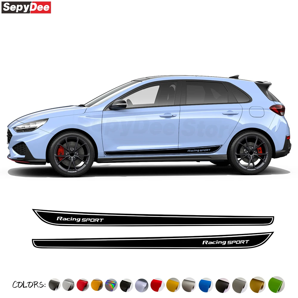2 Pcs Sport Stripes Both Side Car Door Side Skirt Sticker For Hyundai I30 I30n Racing Styling Auto Body Decor Vinyl Decals
2 Pcs Sport Stripes Both Side Car Door Side Skirt Sticker For Hyundai I30 I30n Racing Styling Auto Body Decor Vinyl Decals