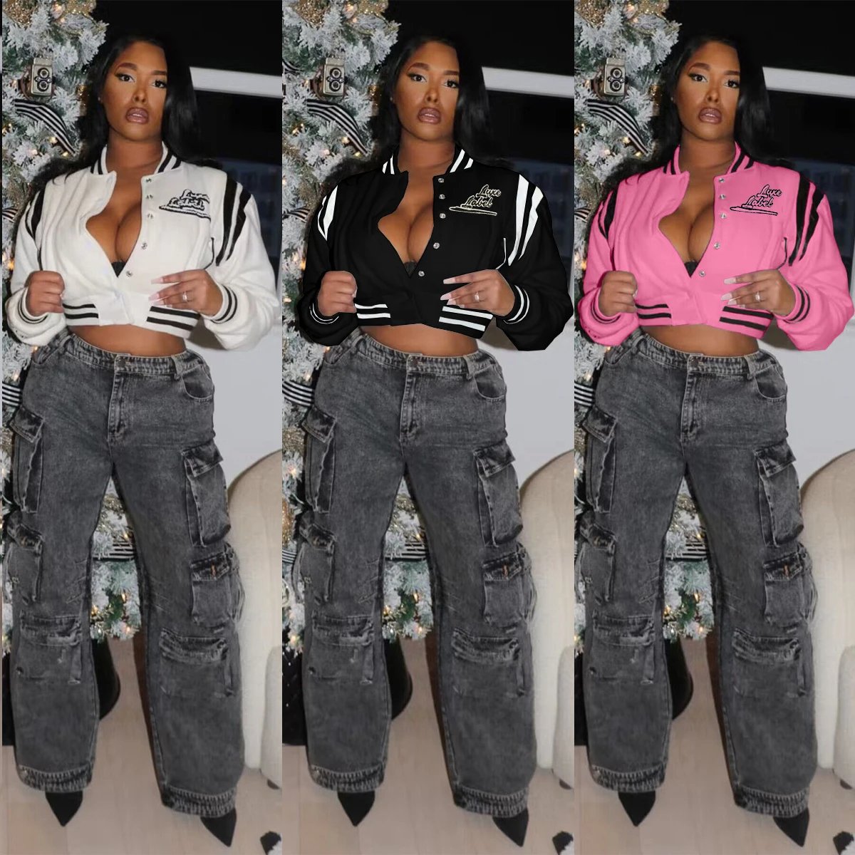 Baseball Varsity Jacket Crop Tops Y2K Streetwear Winter Clothes Women 2023 Cropped Racer Patchwork Jackets Letterman Sexy Coats 
Baseball Varsity Jacket Crop Tops Y2K Streetwear Winter Clothes Women 2023 Cropped Racer Patchwork Jackets Letterman Sexy Coats