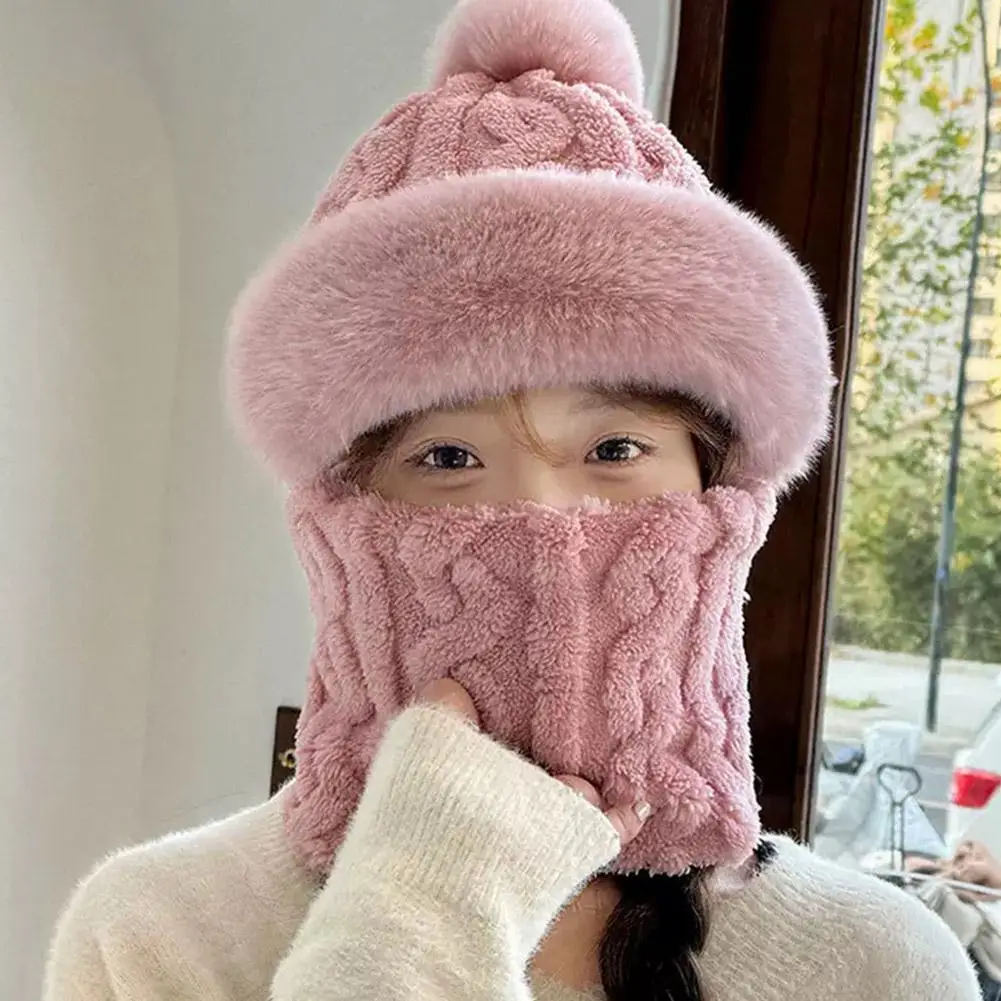 3-in-1 Winter Hat Scarf Mask with Pompom 19 S9fa51b8befbb45f99d7d6dc43b1c90db8