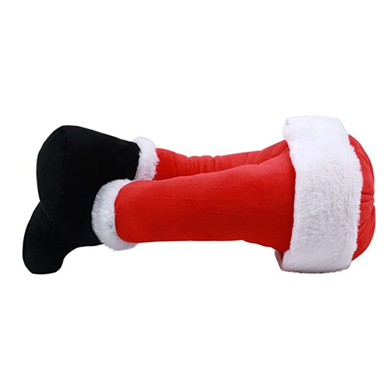 

Christmas Decoration 15.3 Inch Pose-Able Plush Legs Tree Topper Stick Out Santa Kicking Legs Xmas Holiday Party Decor