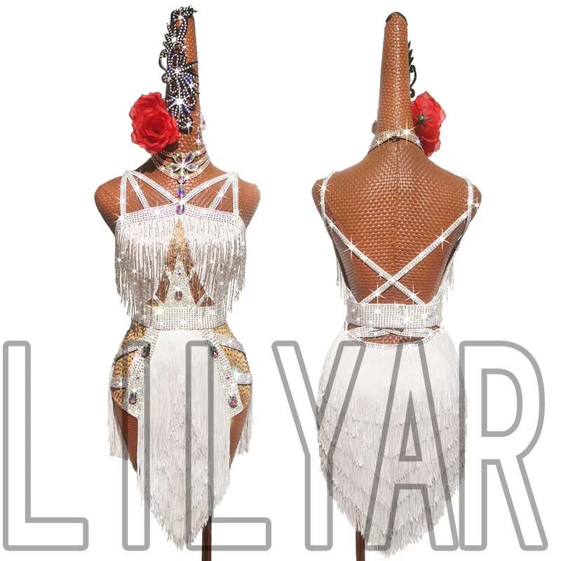 New Latin Dance Competition Performance Dress White Fringe High-Grade Bead Tube Slim Latin Dance Dress
New Latin Dance Competition Performance Dress White Fringe High-Grade Bead Tube Slim Latin Dance Dress