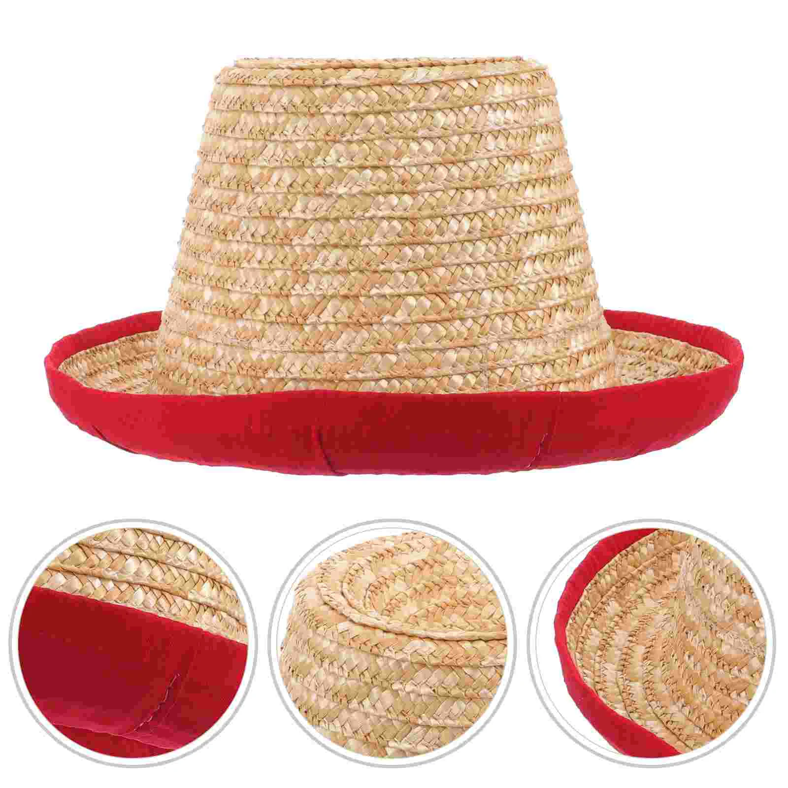 

Amusement Park Actors Stage Performance Straw Hats Cap Pirate Circus Prop Grass Cotton Party Hat Small Acrobatic Juggling